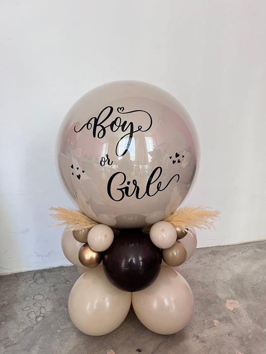 Gender Reveal Popping Balloon Stand Far