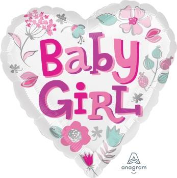 Baby Girl Heart (18") *Helium*