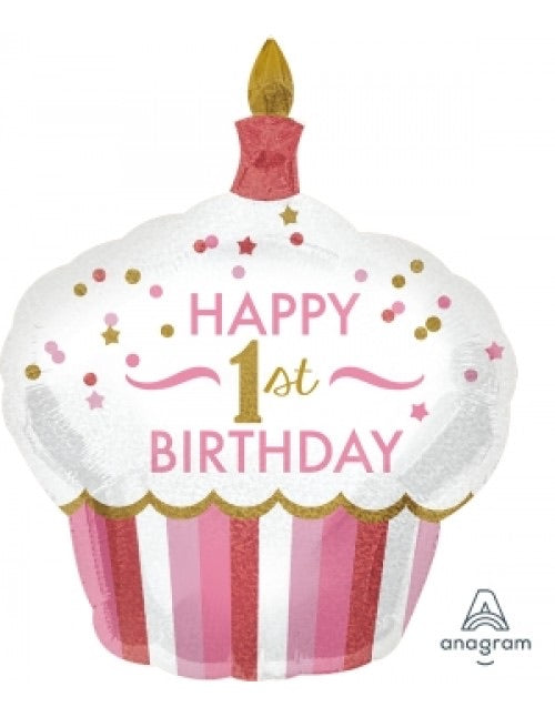 Happy 1st Birthday Pink (36") *Helium*