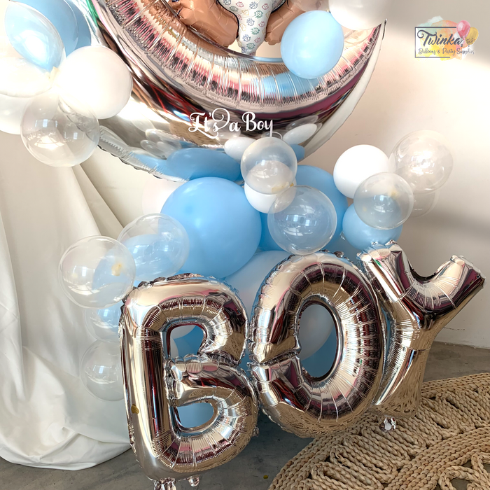 Bubble Baby Boy Balloon Stand (2 days Preorder)