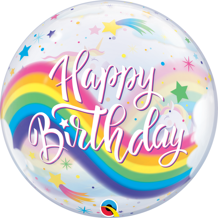 Bubbles Unicorn Happy Birthday *Helium*