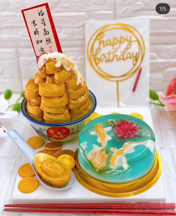 Gold Nuggets Bowl Jelly Cake (2 Days Preorder)