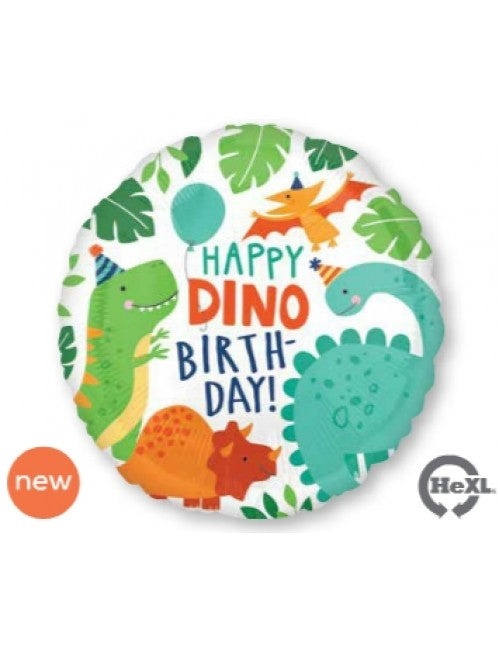 Happy Birthday Dinosaur Foil (18”) *Helium*