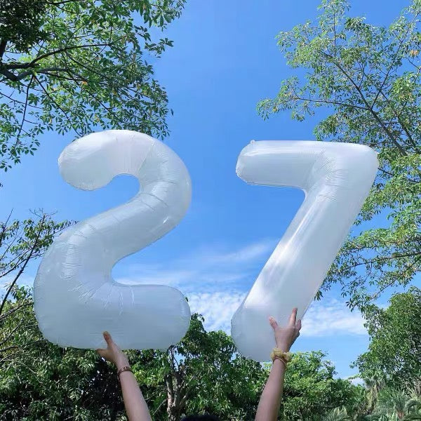 40” Number Foil Balloon (White)