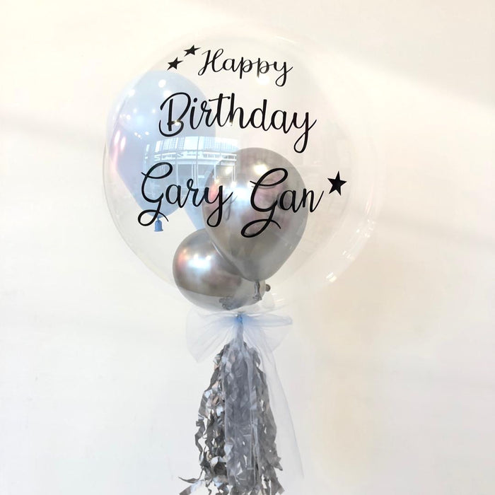 (16” Bubble Balloon) Simple Design *Helium*