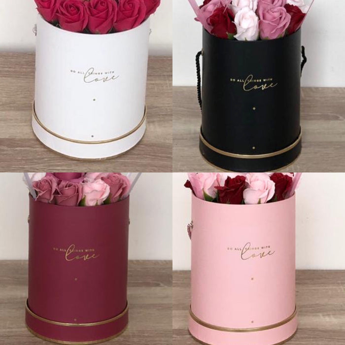 (奢华)浅粗粉色-肥皂玫瑰花盒