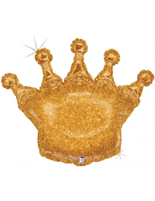 Glitter Gold Crown (36”) *Helium*