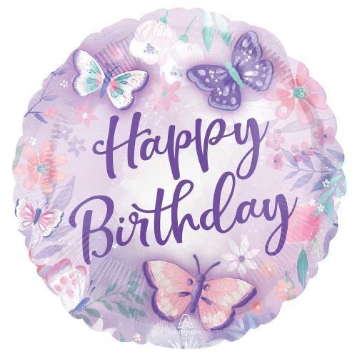 Butterfly Happy Birthday (17”) *Helium*