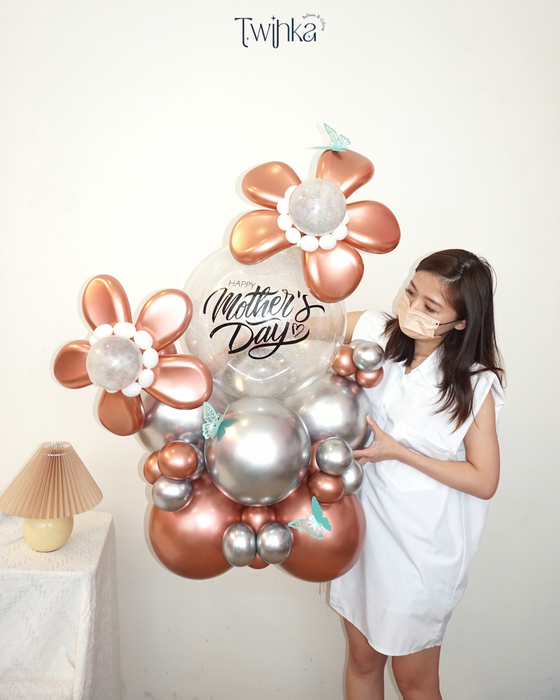 Mother's Day Floral Balloon Stand (2 days Preorder)