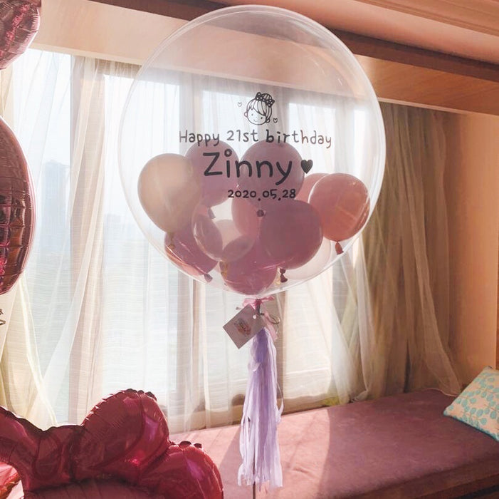 (24” Bubble Balloon) Cutie  *Helium*