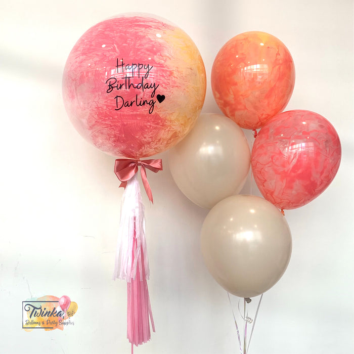 16" FULL Color Splash Balloons Set PINKY *Helium*