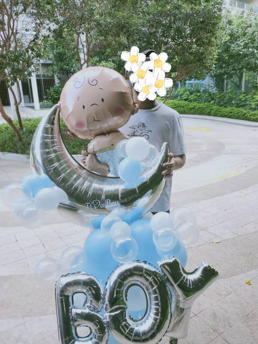 Bubble Baby Boy Balloon Stand (2 days Preorder)