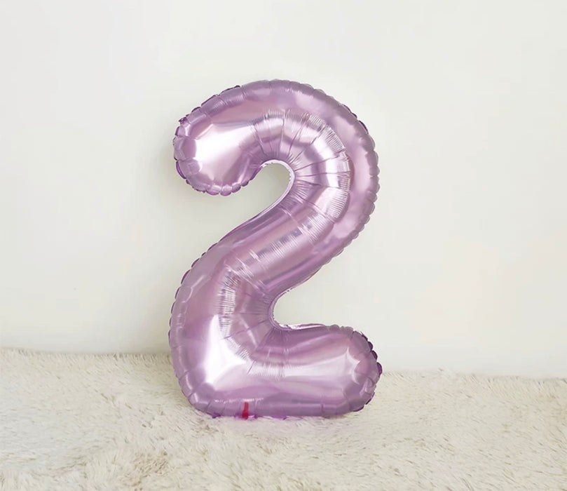 32寸数字气球果冻紫