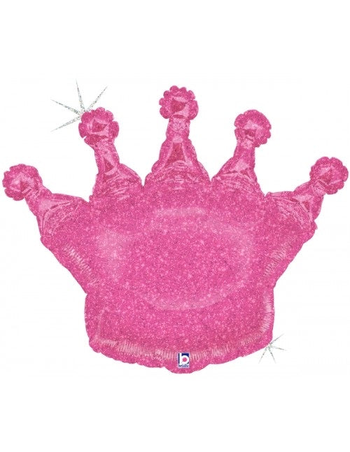 Glitter Pink Crown (36”) *Helium*