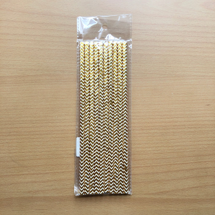 Gold Pattern Straws