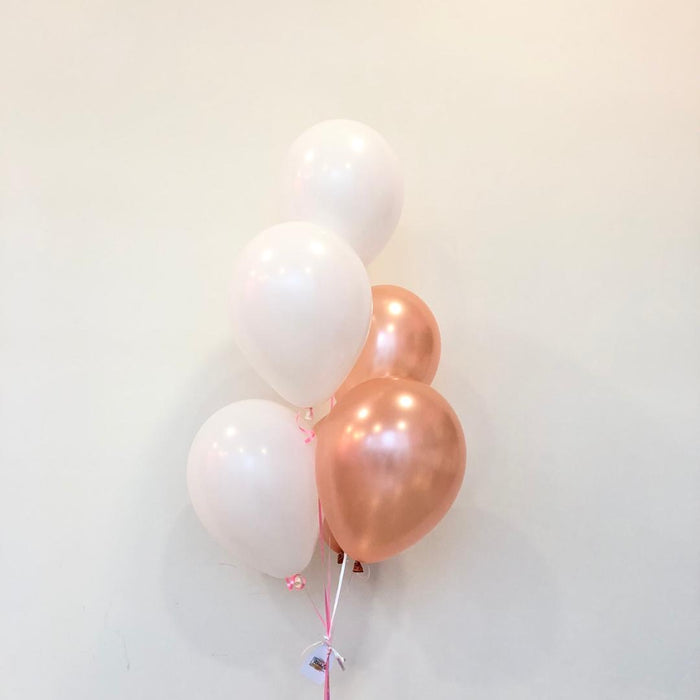 12" Rose Gold & White - One Bunch *Helium*