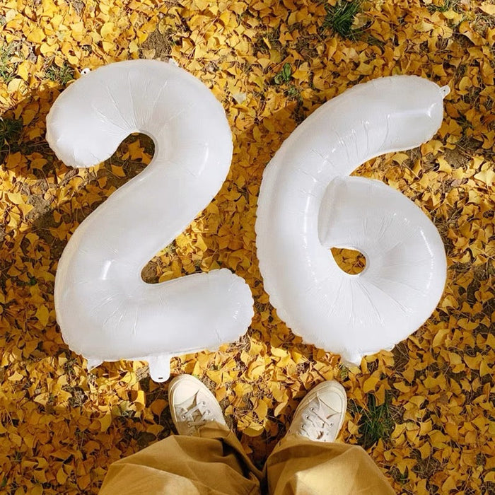 30” Number Foil Balloon (White)